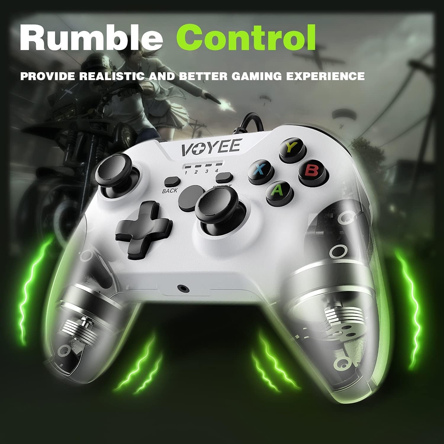 Xbox One Controller, Wired Controller Compatible with Xbox One/X/S/Pc Windows 11/10/8/7 with Headphone Jack/Double Shock - White