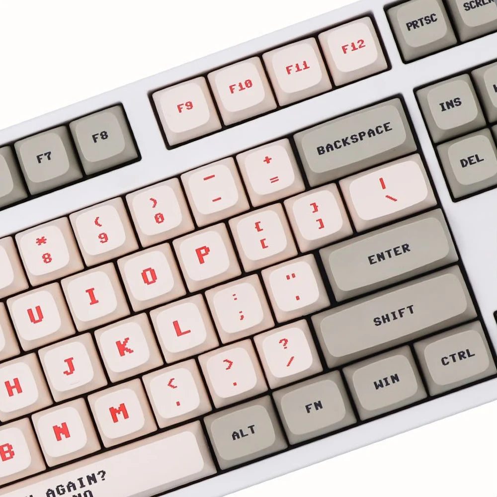 138 Keys Anime Retro Red and White Machine Keycaps Dye Sub PBT XDA Profile for MX Switch DIY Ducky Game Mechanical Keyboard