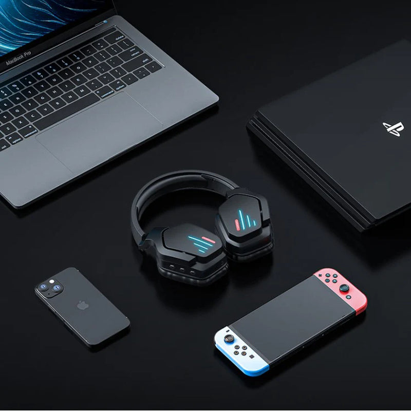 Wireless Gaming Headset with Noise Canceling Stereo Sound and LED Lights