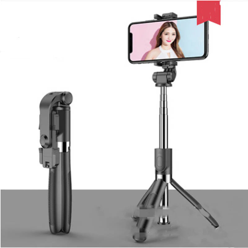Universal Bluetooth Selfie Stick for Apple, Adjustable Tripod Stand with Live Streaming Mount for Mobile Devices