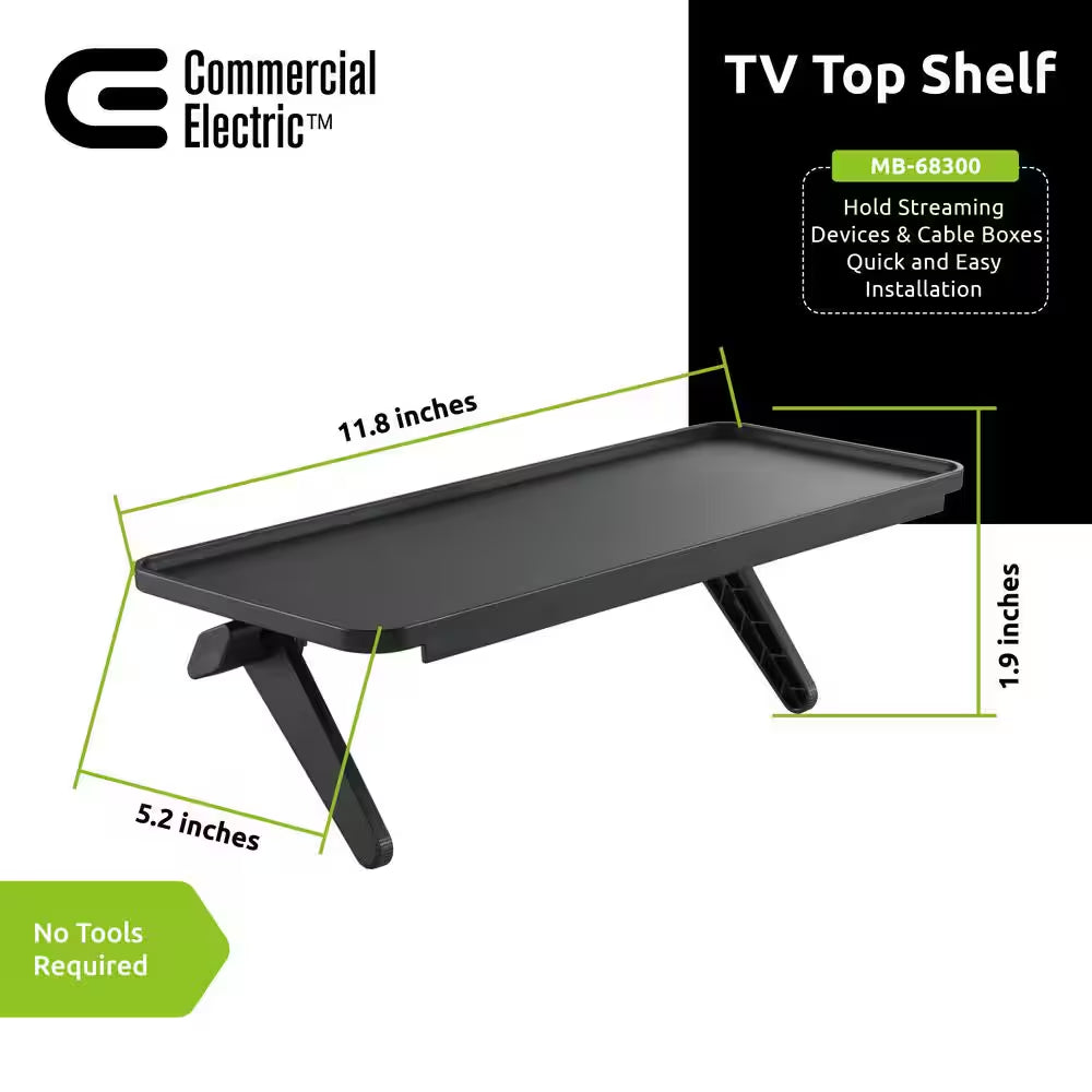12 In. TV Top Shelf for Streaming Devices and TV Accessories
