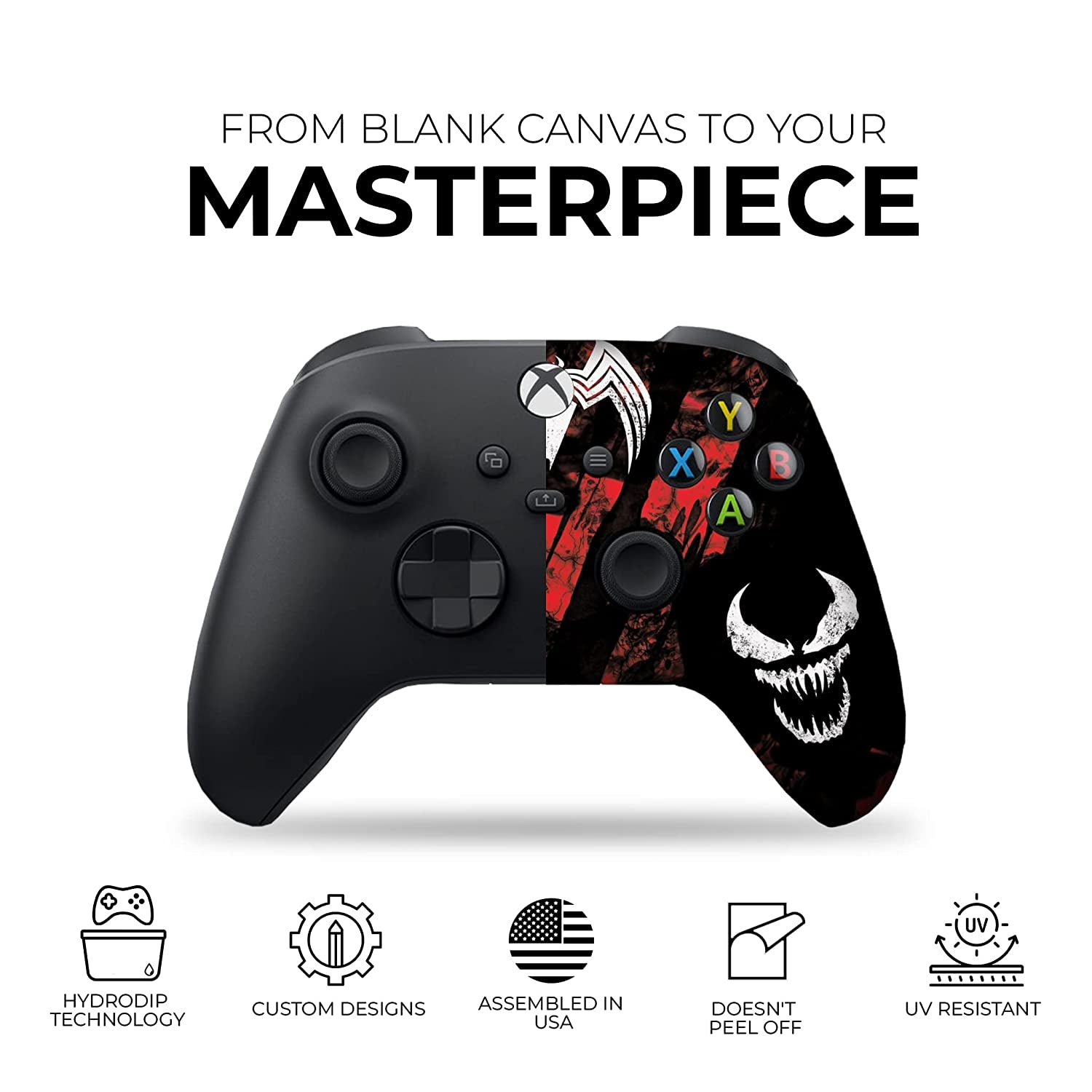 Carnagge Custom X-Box Controller Wireless Compatible with X-Box One/Series X/S Proudly Customized in USA with Permanent HYDRO-DIP Printing(Not JUST a SKIN) (MODDED)
