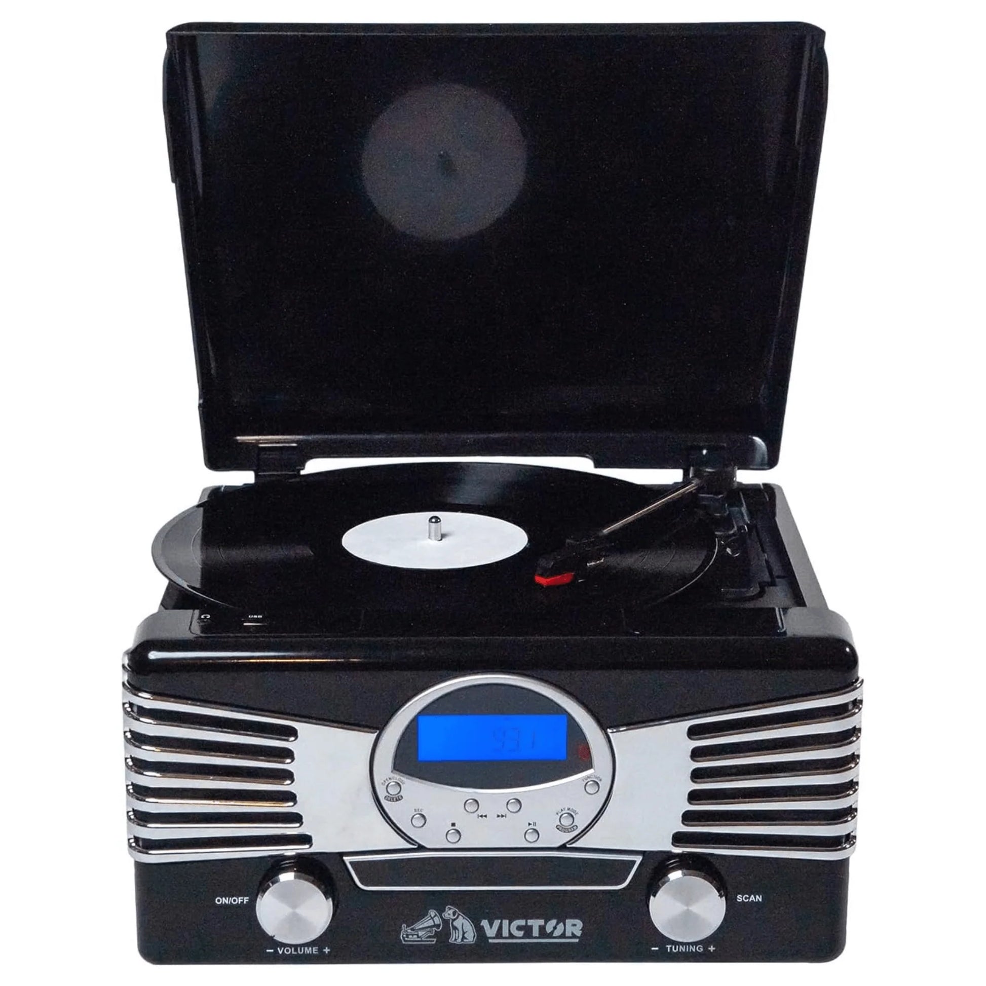 Victor Diner 7-In-1 Turntable Music Center with CD & MP3 Player and Bluetooth Function