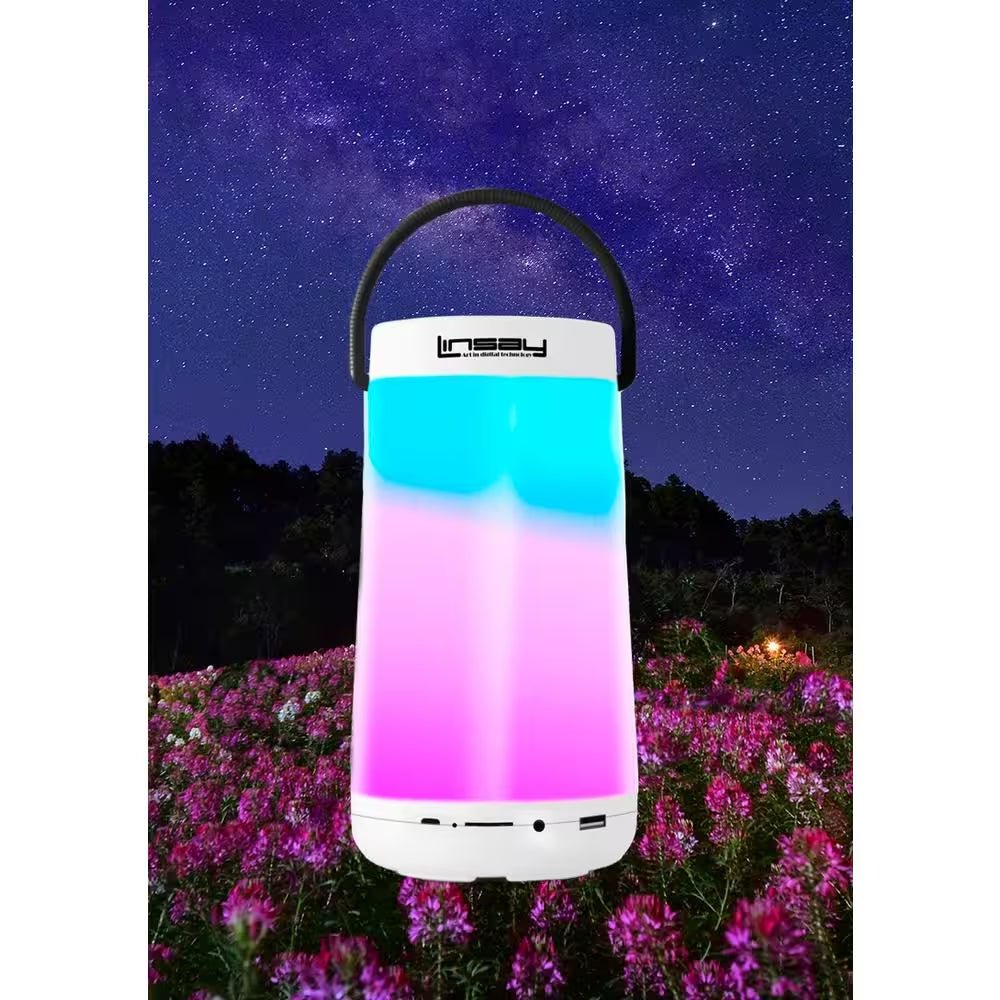 LED Light Party Show Indoor/Outdoor Bluetooth Speaker in White
