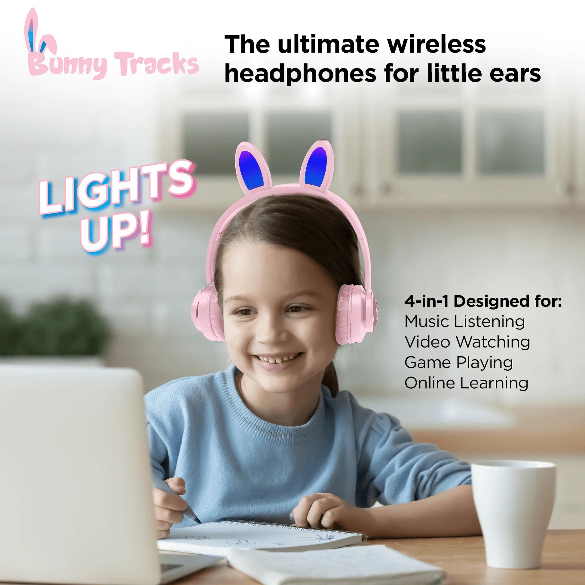 Hypergear Bunny Tracks Wireless Light-Up Headphones