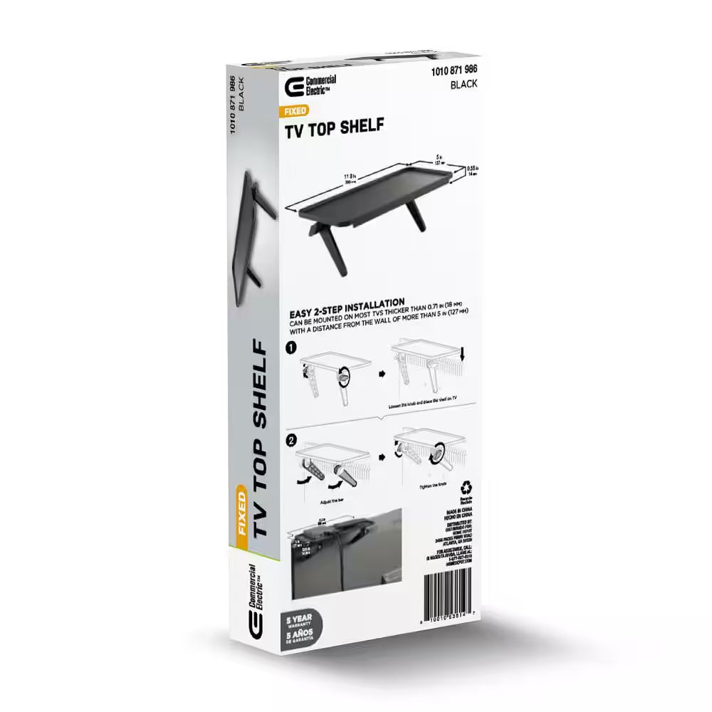 12 In. TV Top Shelf for Streaming Devices and TV Accessories