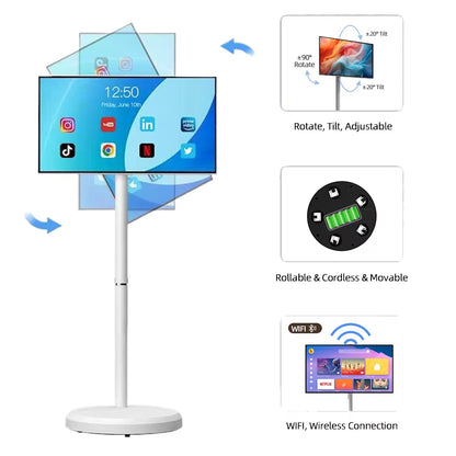 Verified Suppliers Floor Standing Portable Tv Live Streaming Equipment Interactive Lcd Display for Tiktok Electronic Smart Tvs