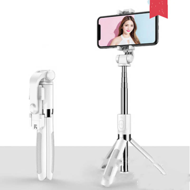 Universal Bluetooth Selfie Stick for Apple, Adjustable Tripod Stand with Live Streaming Mount for Mobile Devices