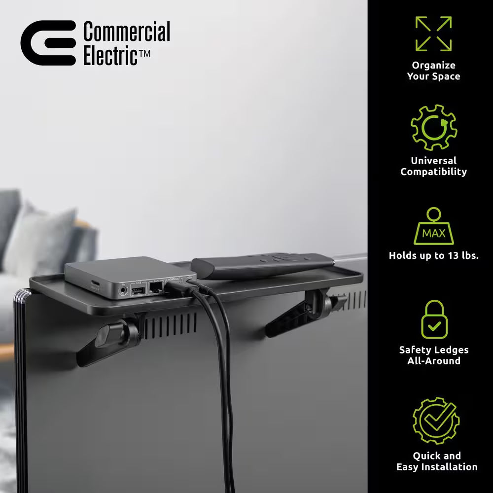 12 In. TV Top Shelf for Streaming Devices and TV Accessories