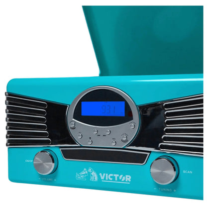 Victor Diner 7-In-1 Turntable Music Center with CD & MP3 Player and Bluetooth Function