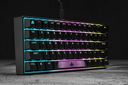 K65 RGB MINI 60% Mechanical Gaming Keyboard (Customizable Per-Key RGB Backlighting, CHERRY MX Speed Mechanical Keyswitches, Detachable USB Type-C Cable, AXON Hyper-Processing Technology) Black
