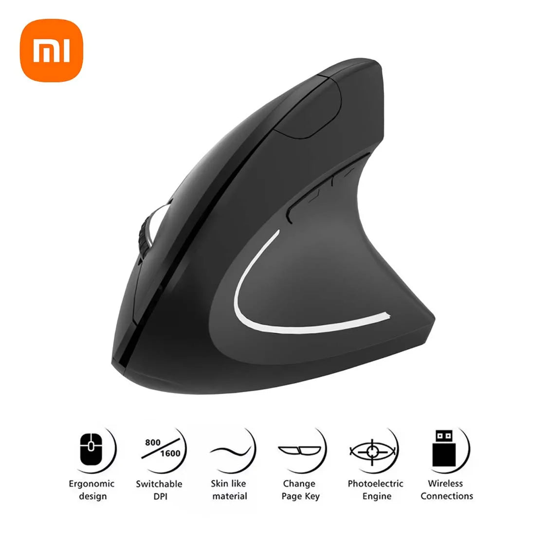 Xiaomi Wireless Vertical Mouse Bluetooth 2.4Ghz Ergonomics Gaming Mouses 1600DPI Adjustable Offices Optical Electronic Keyboards
