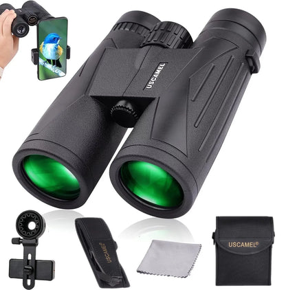12X42 Binoculars for Adults & Kids, High-Powered Binoculars Waterproof Optics with Low-Light Night Vision for Bird Watching and Outdoor Activities