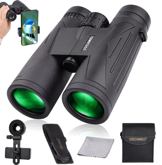12X42 Binoculars for Adults & Kids, High-Powered Binoculars Waterproof Optics with Low-Light Night Vision for Bird Watching and Outdoor Activities