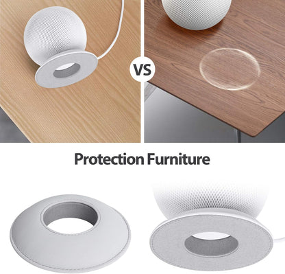 Homepod Mini Stand, Leather Desktop Bracket Scratch Free anti Slip Pad for Apple Homepod Mini - an Space Saving Accessory (Gray)