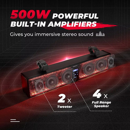 B0117-01801BK 26'' RGB ATV UTV Sound Bar Bluetooth Vehicle Speakers
