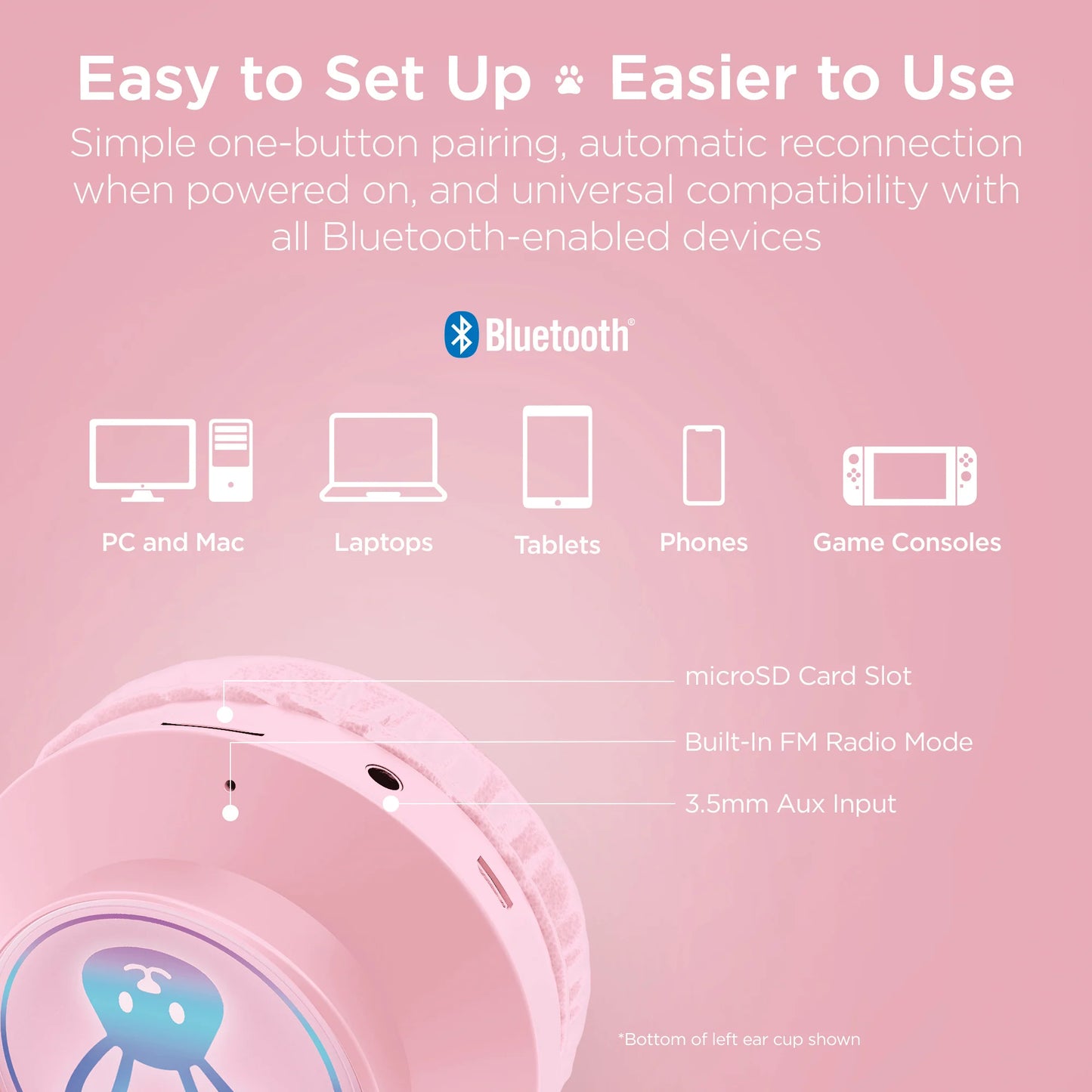 Hypergear Bunny Tracks Wireless Light-Up Headphones