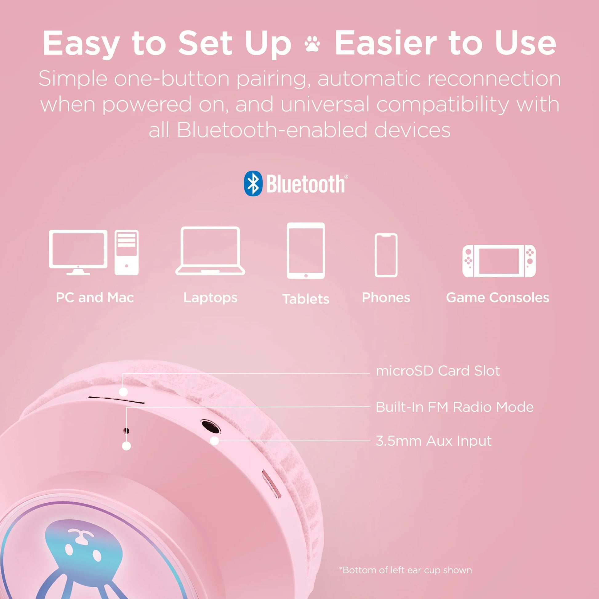 Hypergear Bunny Tracks Wireless Light-Up Headphones