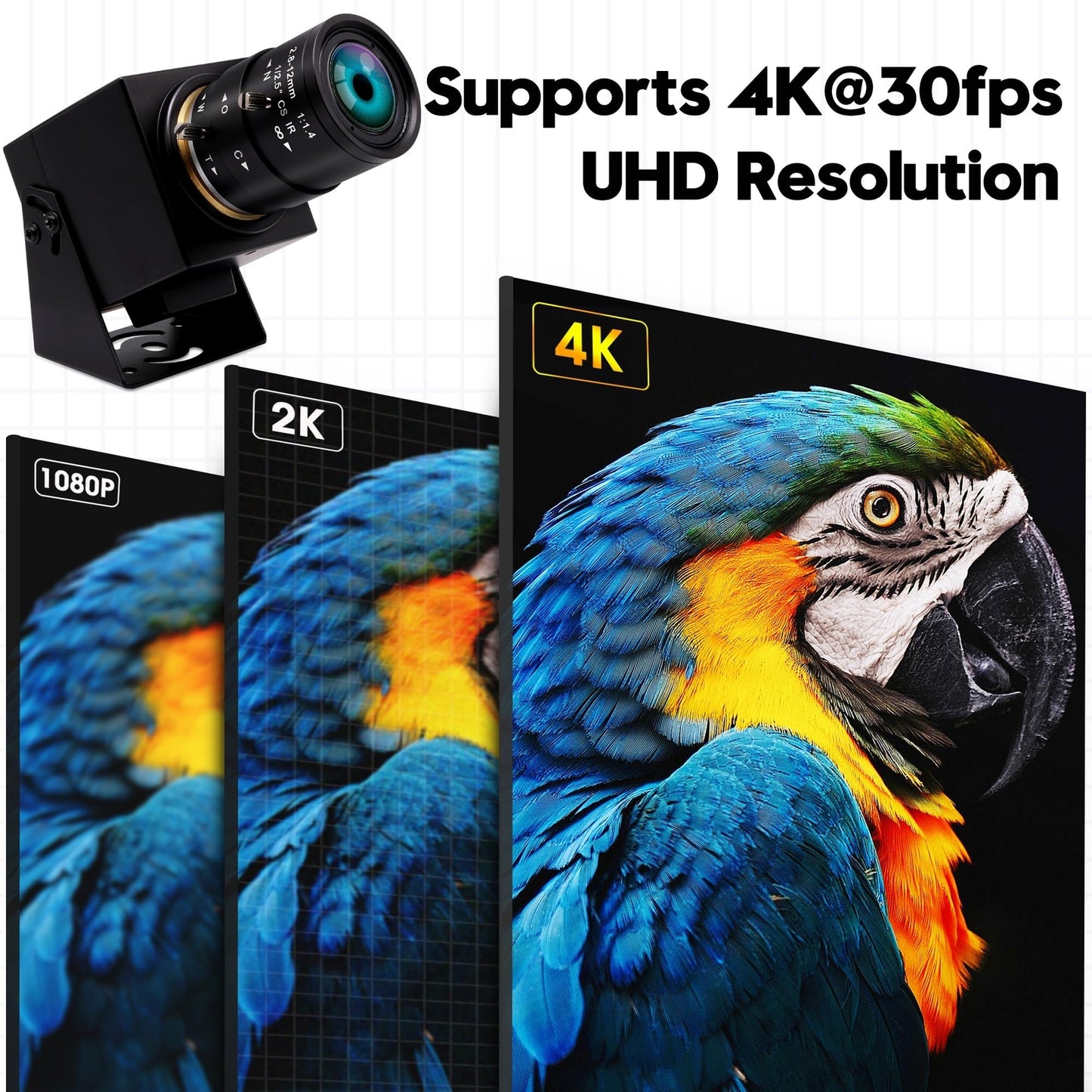 HDMI USB Camera 4K IFWAETR USB Webcam for Live Streaming 30FPS 4X Optical Zoo...