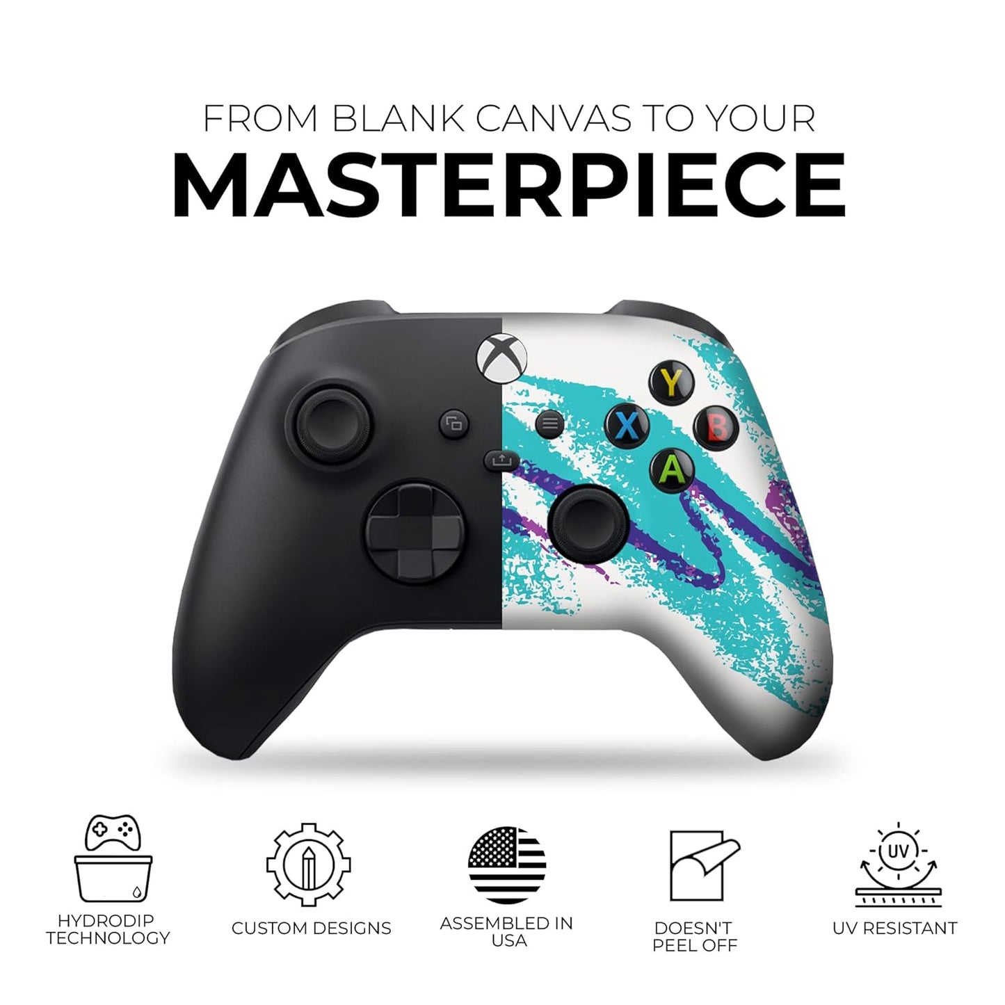 90'S Cup Custom X-Box Controller Wireless Compatible with X-Box One/Series X/S Proudly Customized in USA with Permanent HYDRO-DIP Printing(Not JUST a SKIN) (MODDED)