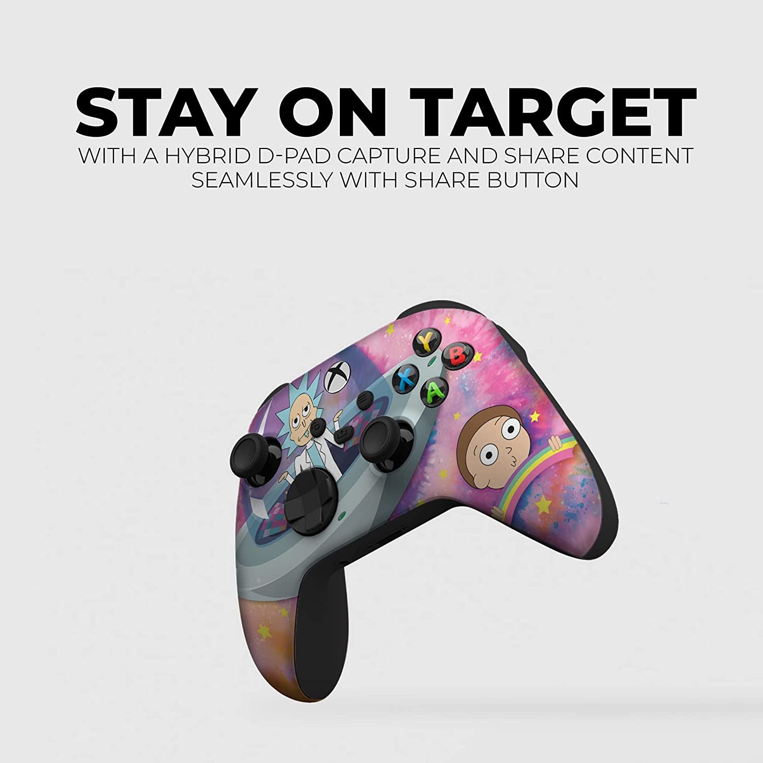 Schwifty Rickky & Mortty Custom X-Box Controller Wireless Compatible with X-Box One/Series X/S Proudly Customized in USA with Permanent HYDRO-DIP Printing (NOT JUST a SKIN)