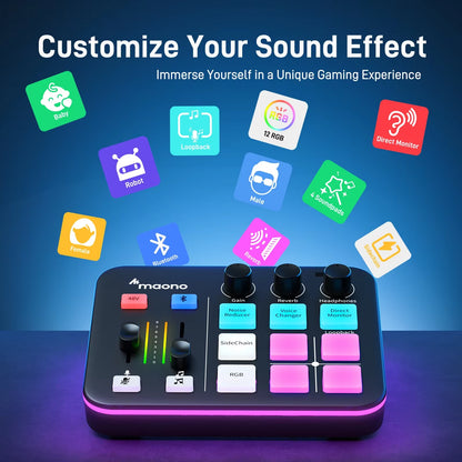 G1 NEO Interfaz De Audio Audio Mixer G1,Custom Sound Effects,Xlr Audio Interface,For Gaming Voice,Podcast