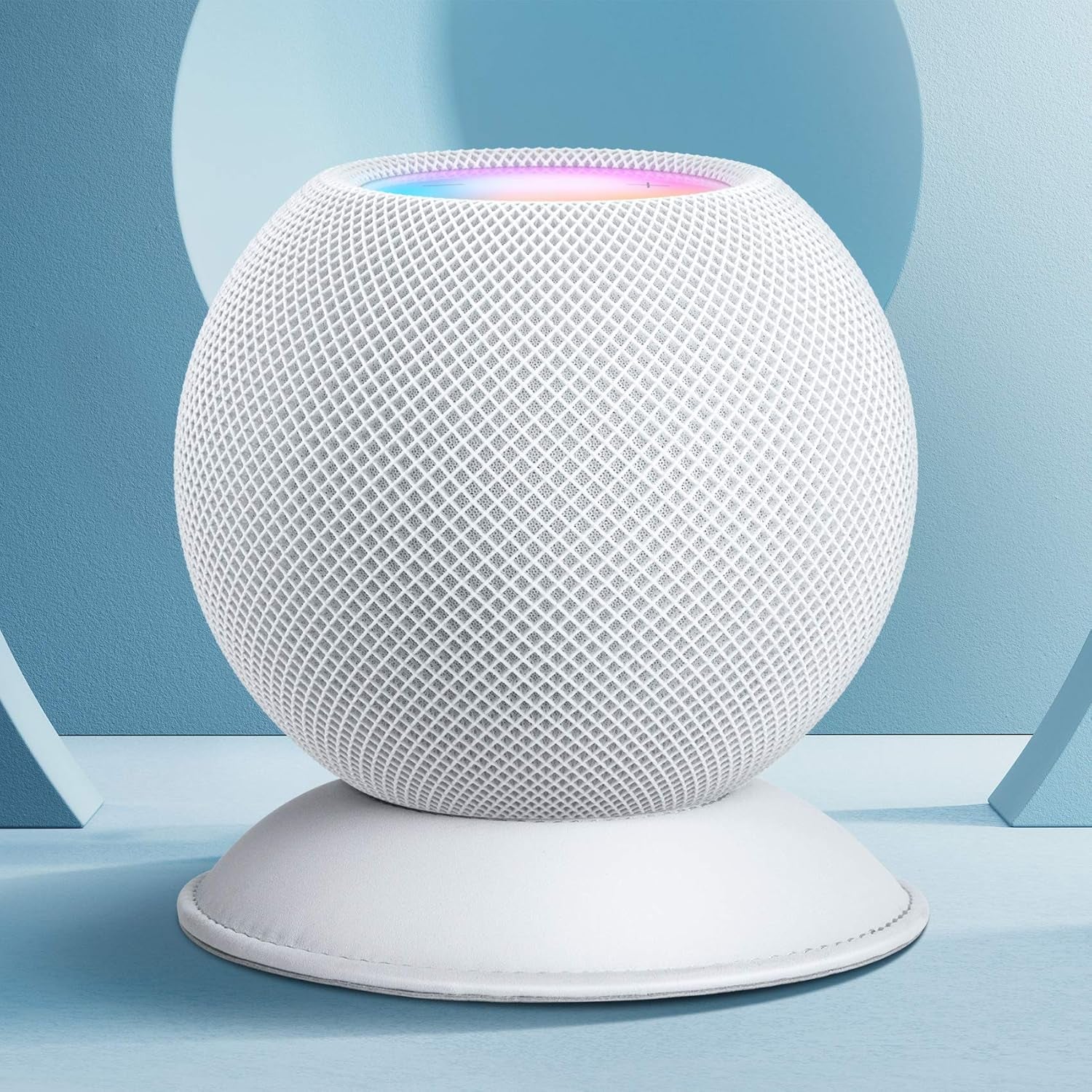 Homepod Mini Stand, Leather Desktop Bracket Scratch Free anti Slip Pad for Apple Homepod Mini - an Space Saving Accessory (Gray)