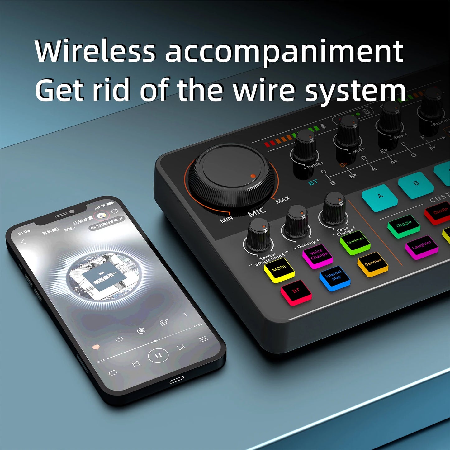 Bluetooth-Compatible Live Sound Card Streaming Mixer Sound Card Audio for Game Voice Podcast Live Streaming Podcast Accessories