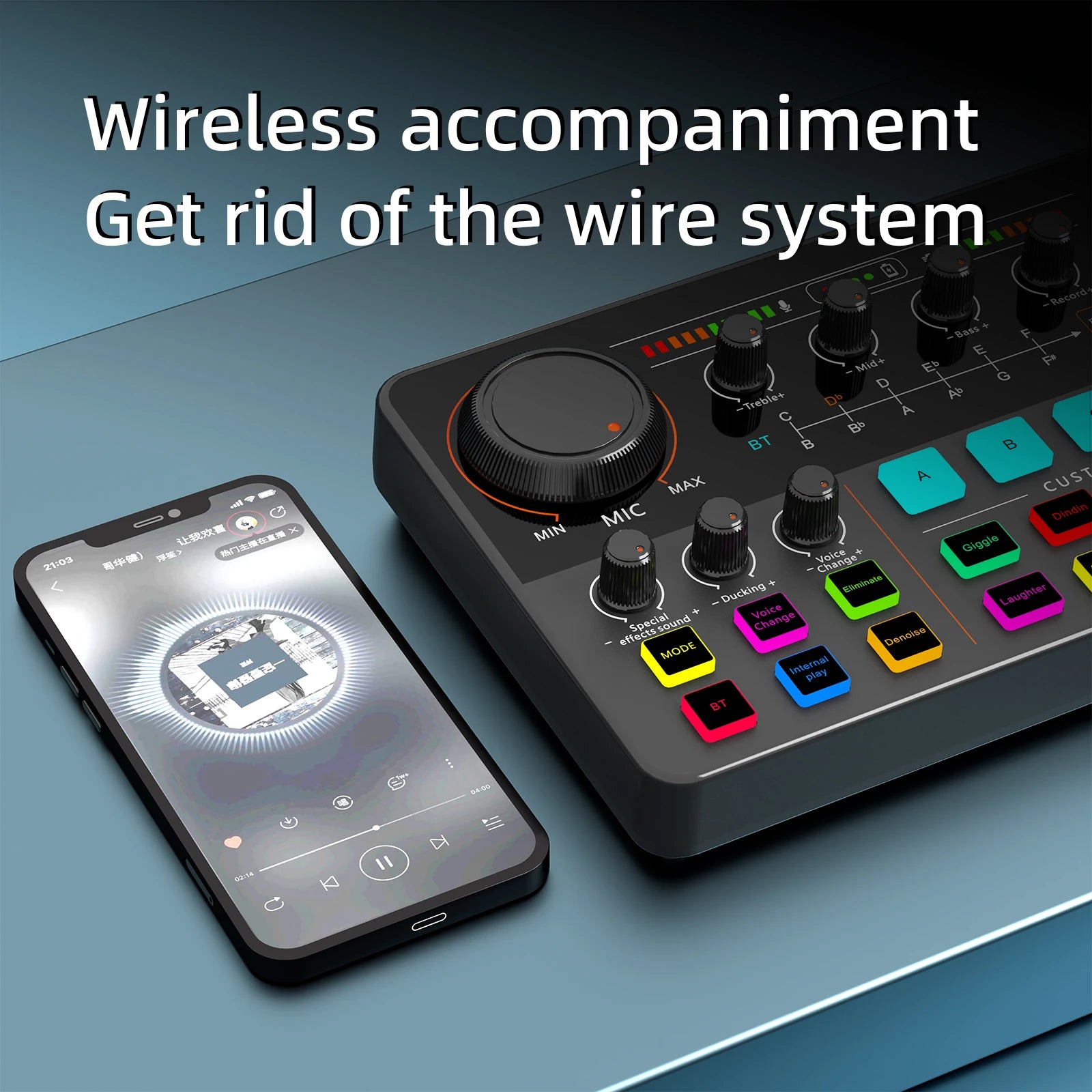 Bluetooth-Compatible Live Sound Card Streaming Mixer Sound Card Audio for Game Voice Podcast Live Streaming Podcast Accessories