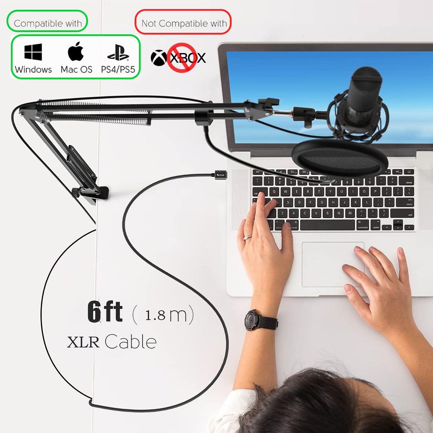 Professional Studio Recording Microphone Condenser Mic for Podcasting Streaming