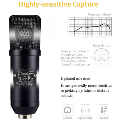 Professional Studio Recording Microphone Condenser Mic for Streaming Podcasting