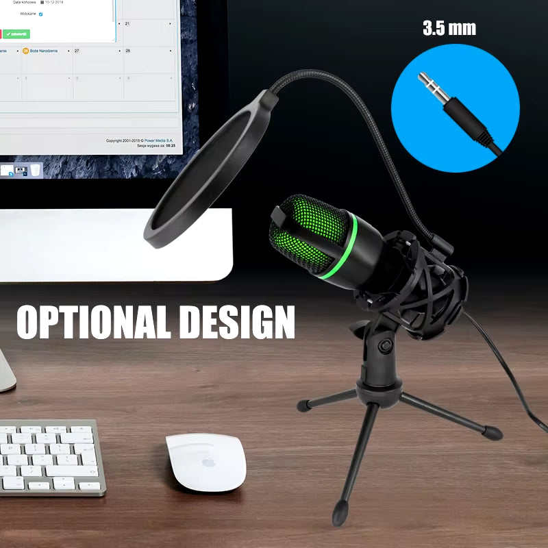 Professional USB Condenser Microphone for PC Laptop Streaming Video Games Youtube Podcasts Vocals
