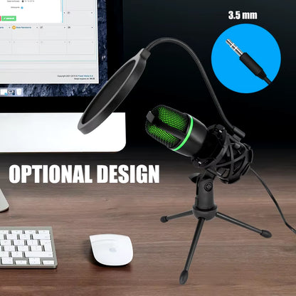 Professional USB Condenser Microphone for PC Laptop Streaming Video Games Youtube Podcasts Vocals