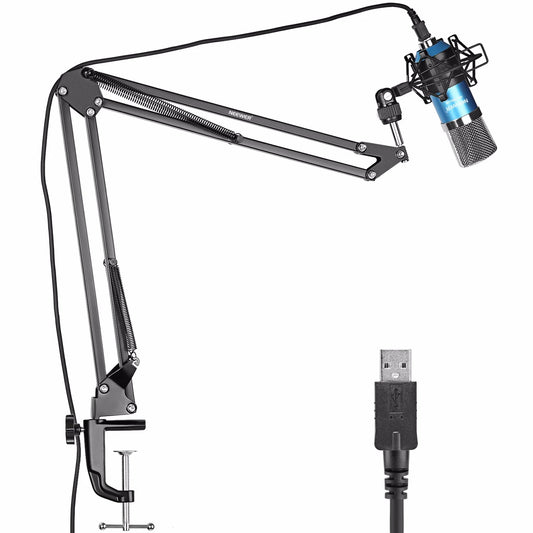 Neewer NW-7000 USB Premium Studio Condenser Mic with NW-35 Flexible Boom Stand, Shock Mount, and Desk Clamp Kit for Streaming and Audio Recording