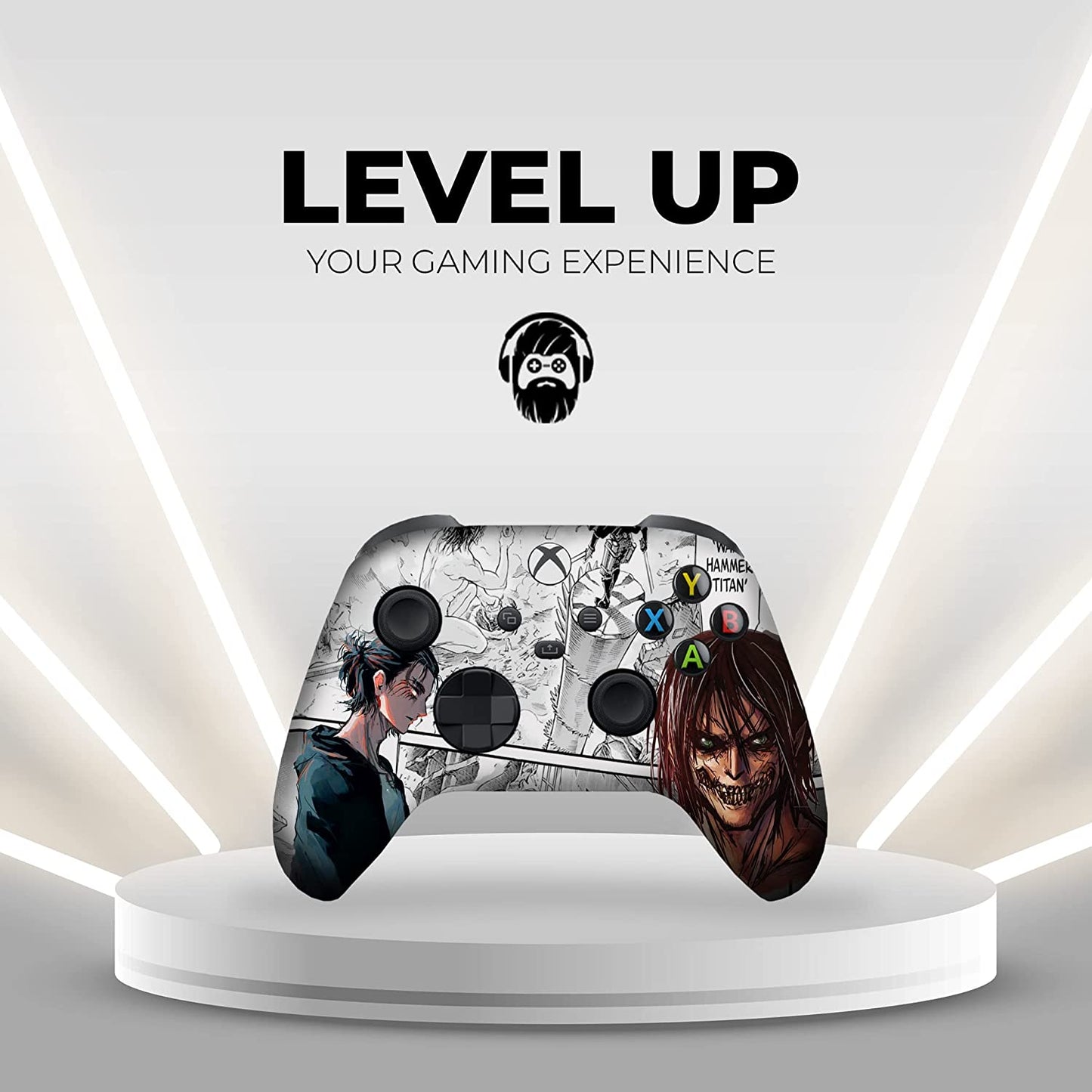Attackk on Titan Custom X-Box Controller Wireless Compatible with X-Box One/X-Box Series X/S by  | Proudly Customized in USA with Permanent HYDRO-DIP Printing(Not JUST a SKIN) (MODDED)