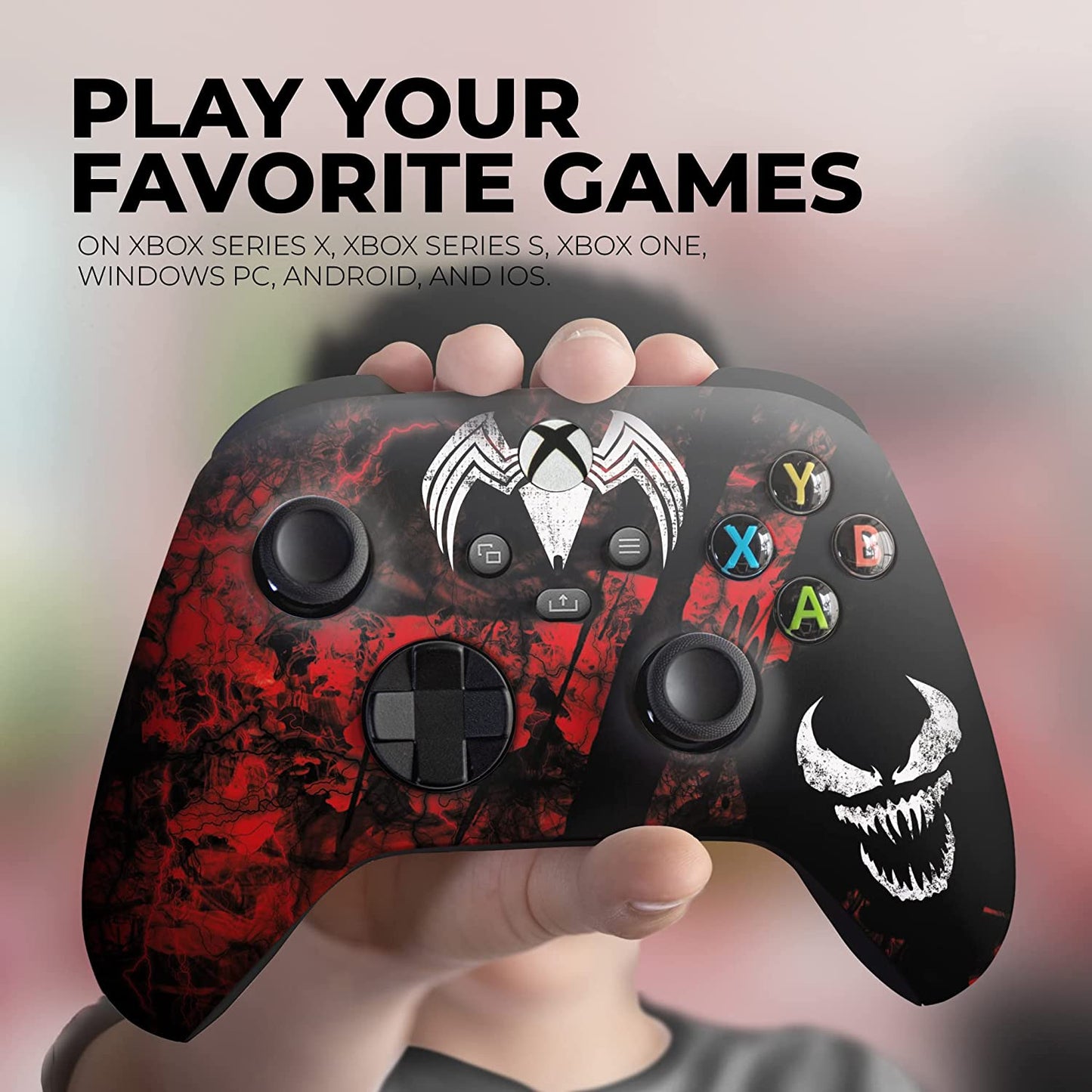 Carnagge Custom X-Box Controller Wireless Compatible with X-Box One/Series X/S Proudly Customized in USA with Permanent HYDRO-DIP Printing(Not JUST a SKIN) (MODDED)
