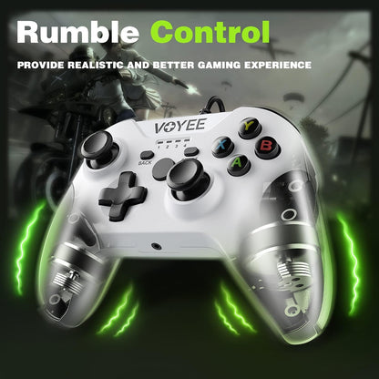 Xbox One Controller, Wired Controller Compatible with Xbox One/X/S/Pc Windows 11/10/8/7 with Headphone Jack/Double Shock - White