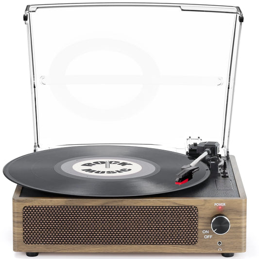 Vinyl Record Player with Speaker Vintage Bluetooth Wireless Turntable for Records, Light Green