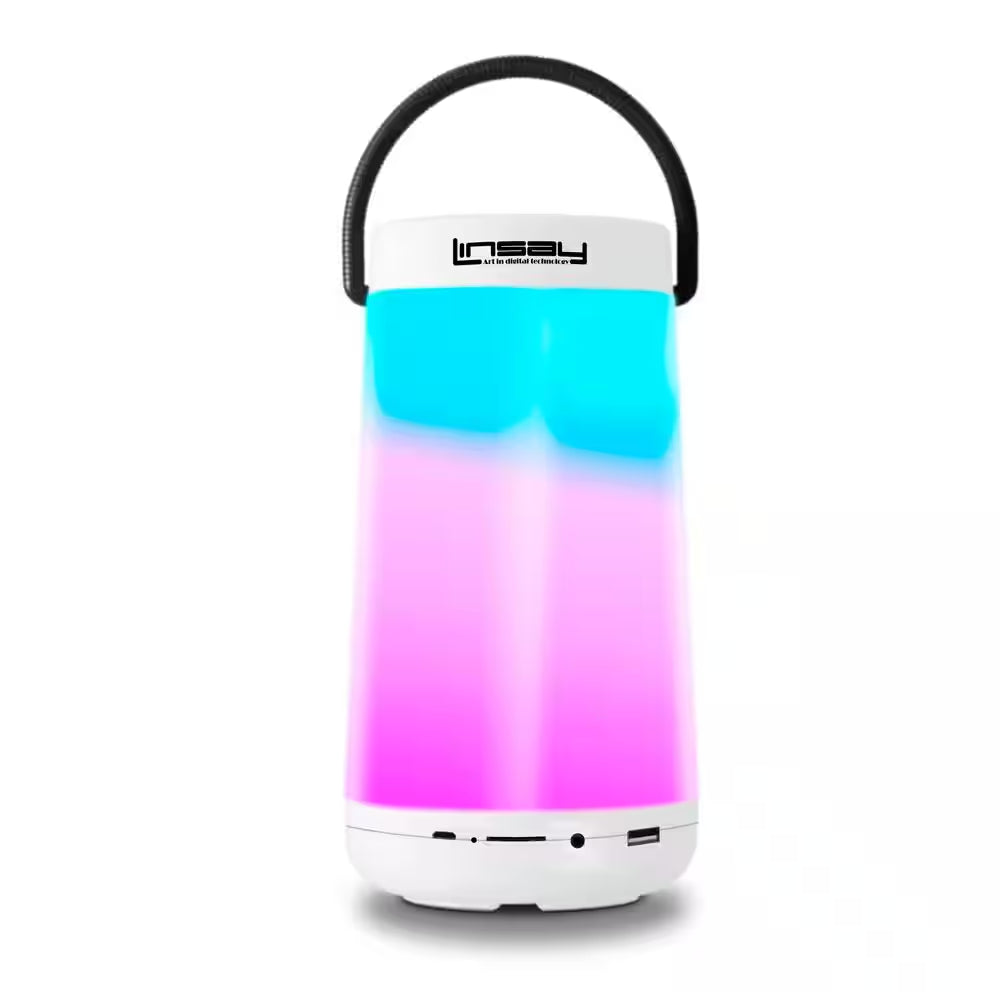LED Light Party Show Indoor/Outdoor Bluetooth Speaker in White