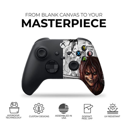 Attackk on Titan Custom X-Box Controller Wireless Compatible with X-Box One/X-Box Series X/S by  | Proudly Customized in USA with Permanent HYDRO-DIP Printing(Not JUST a SKIN) (MODDED)