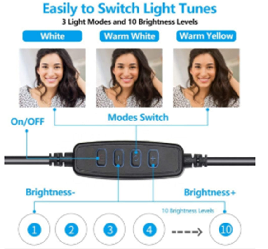 Ring Light Selfie Light LED Desktop Beauty Vibrato Live Streaming Artifact Folding Stand