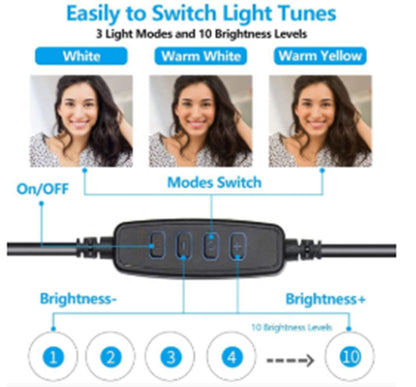 Ring Light Selfie Light LED Desktop Beauty Vibrato Live Streaming Artifact Folding Stand