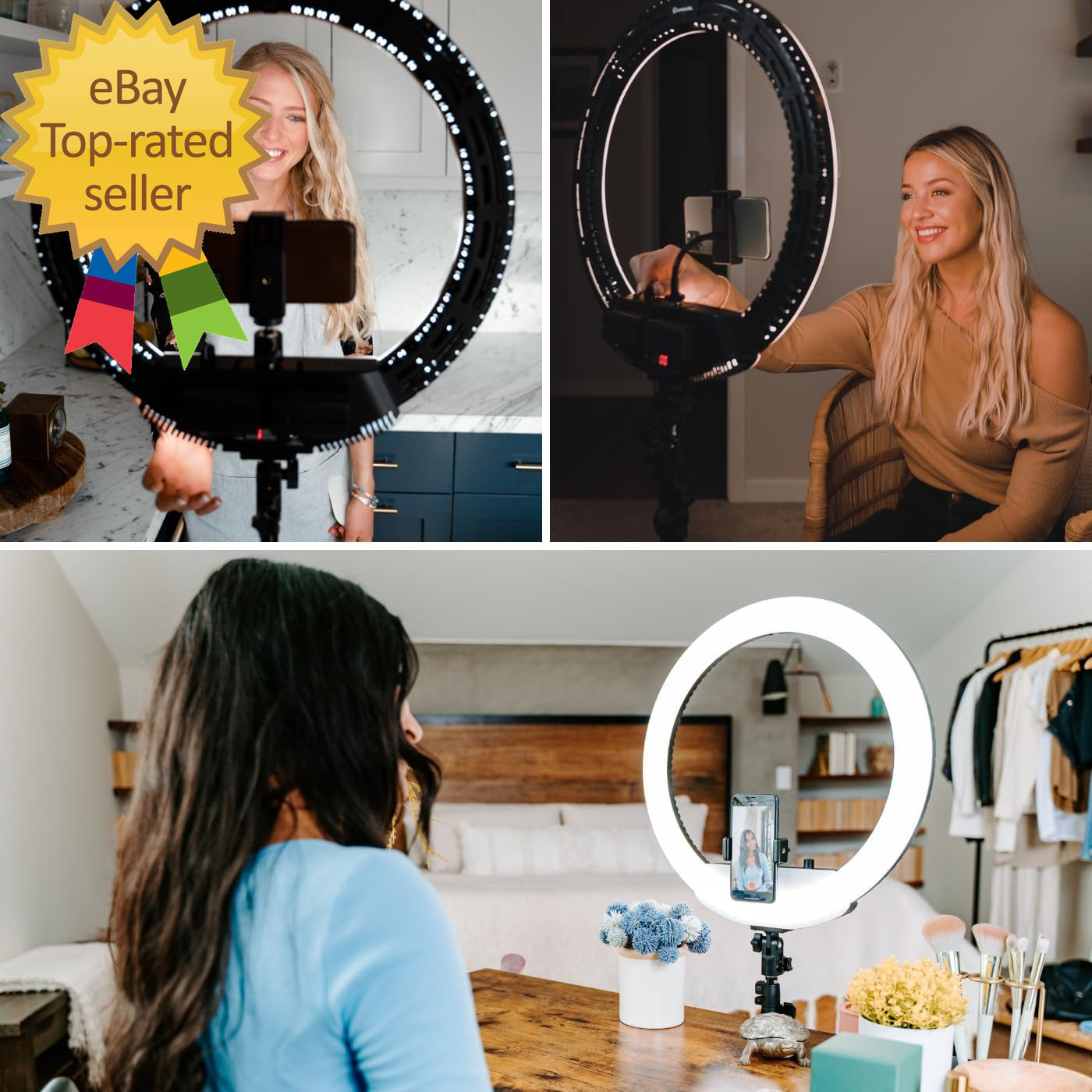 LED Ring Light for Videos, Selfies, Live Streaming 18” Circle Light with Stand