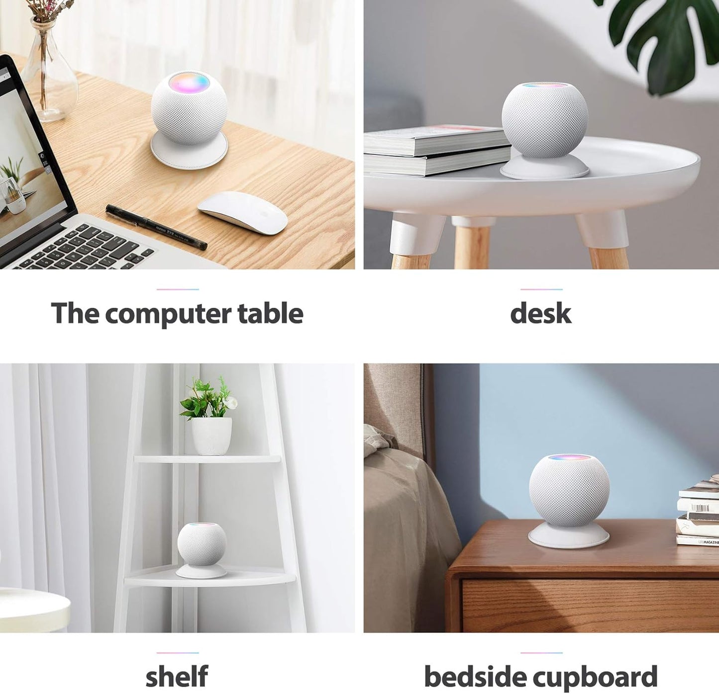 Homepod Mini Stand, Leather Desktop Bracket Scratch Free anti Slip Pad for Apple Homepod Mini - an Space Saving Accessory (Gray)