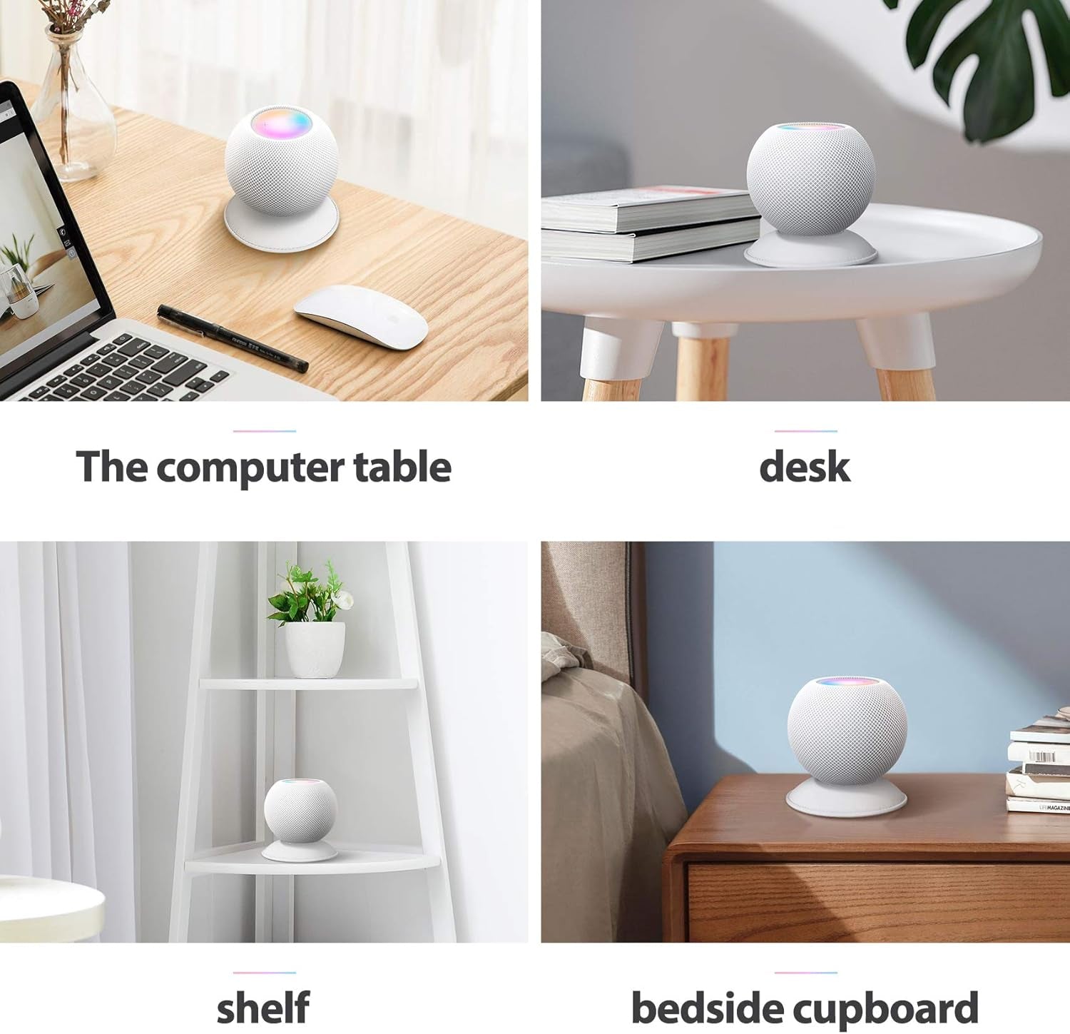 Homepod Mini Stand, Leather Desktop Bracket Scratch Free anti Slip Pad for Apple Homepod Mini - an Space Saving Accessory (Gray)