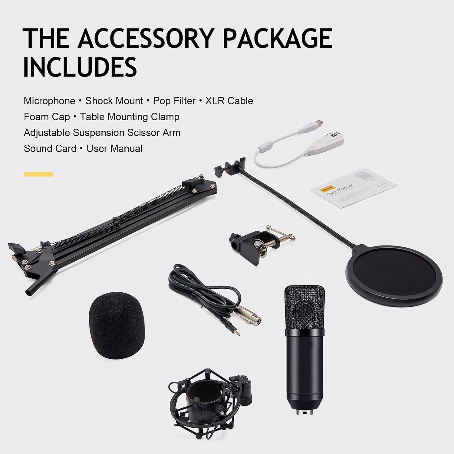 Professional Studio Recording Microphone Condenser Mic for Podcasting Streaming