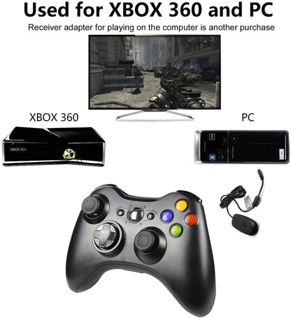 Wireless Controller for Xbox 360, Xbox 360 Joystick Wireless Game Controller for Xbox 360 & Slim Console and PC Windows Xp/7/8/10(Black)