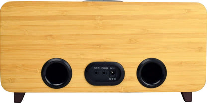 Bluetooth Smart Speaker, Built-In Alexa, Wifi and Streaming Capable, Sustainable Bamboo Wood Cabinet, Airadio, Black, VR-80B