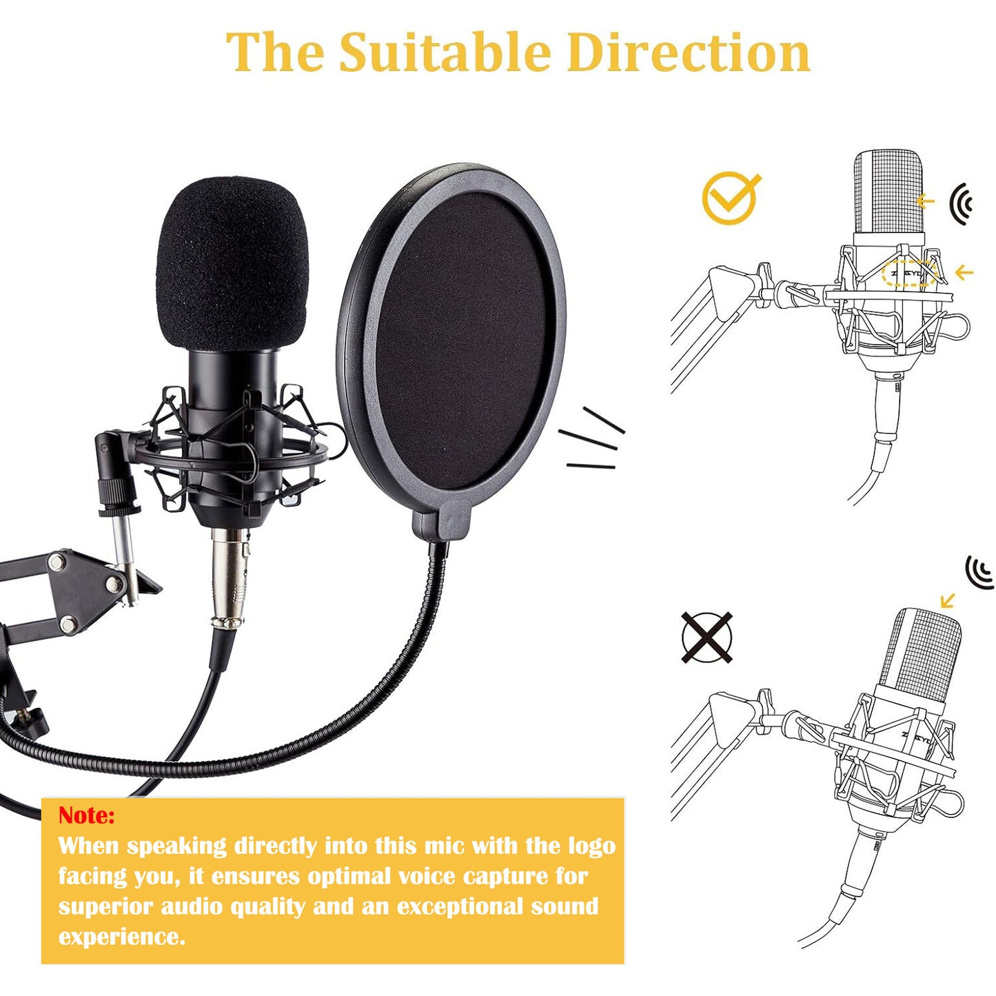 Professional Studio Recording Microphone Condenser Mic for Streaming Podcasting