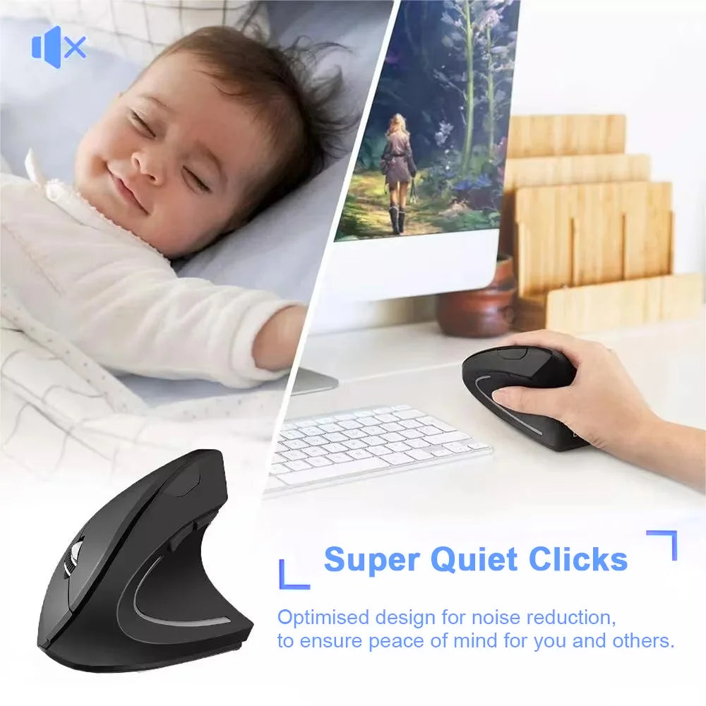Xiaomi Wireless Vertical Mouse Bluetooth 2.4Ghz Ergonomics Gaming Mouses 1600DPI Adjustable Offices Optical Electronic Keyboards